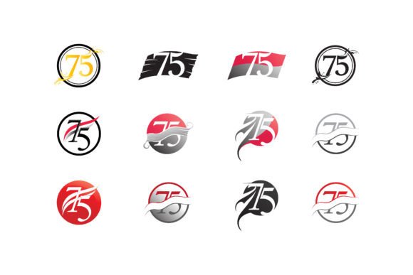 75 Number Vector and Design Logo Guide