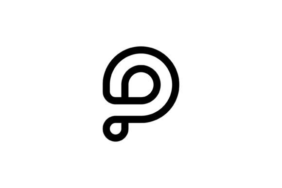 Black Letter P Outline Logo