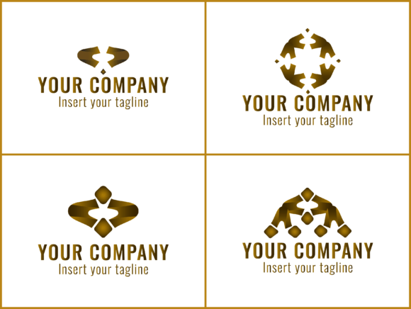 Logo Gold Gradation Bundling 4: Elevating Brand Identity with Modern Luxury