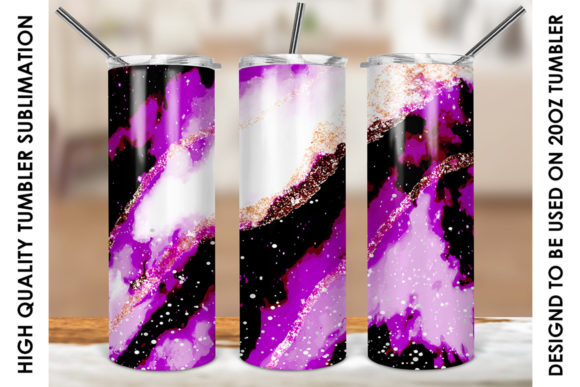 Purple BlackGlitter 20oz Skinny Tumbler